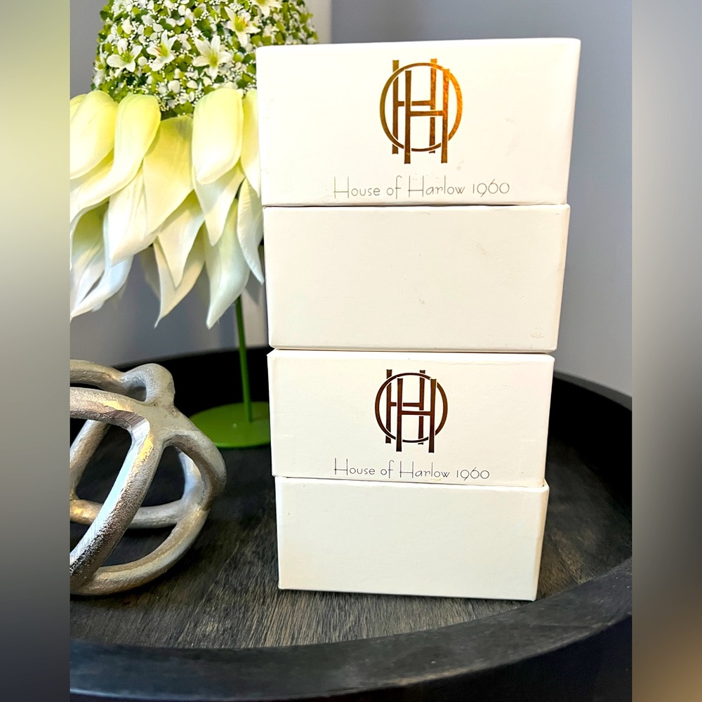 ~House of Harlow 1960 Winter Kate Peacock Candle Tumbler Gold White DL Co $130